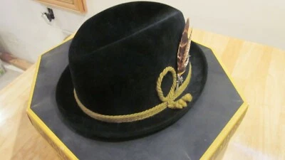 SOMBRERO DE FIELTRO DE PIEL DOBBS ST MORTIZ CLÁSICO FEDORA NEGRO TALLA 7 3/8 HECHO EN EE. UU. Foto 1 de 4
