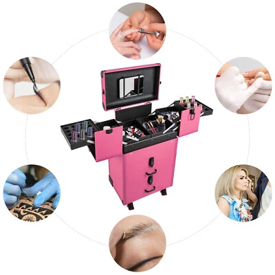 Estuche organizador carro cosmético salón estuche tren maquillaje aleación zinc 4 en 1 Foto 1 de 4