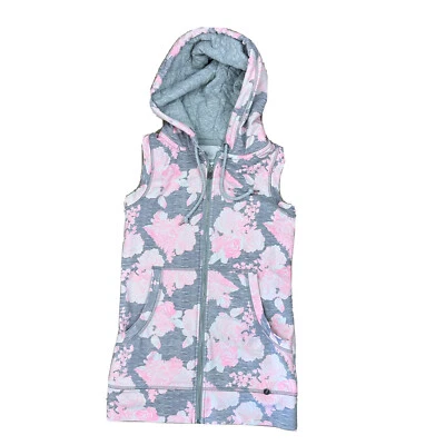 Sudadera con Capucha Lorna Jane Sin Mangas Talla XS Rosa y Gris Rosa Estampado Cremallera Frontal Foto 1 de 4