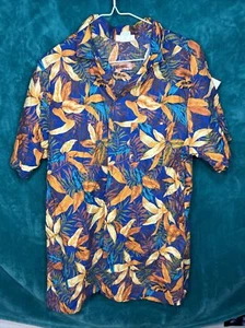 Vintage Frankenstein Blumenmuster Baumwolle hawaiianisches Herrenhemd Größe XL Knopfshorts - Bild 1 von 10