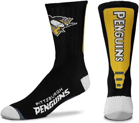 PITTSBURGH PENGUINS NHL HOCKEY JERSEY LOGO JUMP KEY VERT CREW LENGTH SOCKS LARGE Cover