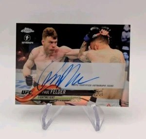 Paul Felder 2018 1° Topps Cromo UFC Rifrattore Auto RC #FA-PF Leggero - Foto 1 di 2