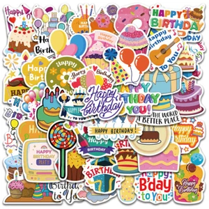 50pcs Random Vinyl Laptop Skateboard Stickers Luggage Decals Birthday Party Cake - Picture 1 of 7