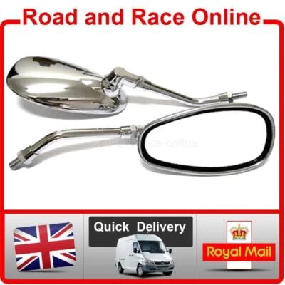 Lambretta Vespa LML Neco Retro Scooter Chrome Mirrors Pair 10mm-M10 Fixing - Image 1 of 4