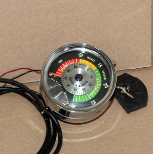 Sun Mileage Monitor Vacuum Gauge Chrome W. Hardware Classic Car Truck 60s Racing - Picture 1 of 3
