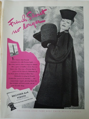 UNDERCOVER 1938 donna olandese tinto persiano cappotto cappello manicotto segreto francese no pubblicità vintage