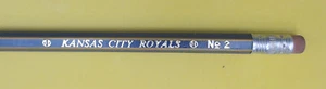 1970er gestreift MLB Nr. 2 Bleistift American League West Kansas City Royals - Bild 1 von 3