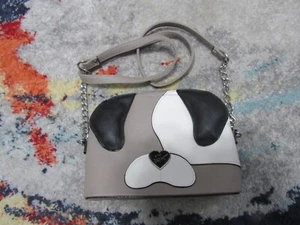 Betsey Johnson Purse Puppy Dog Faux Vegan Leather Small Crossbody - Picture 1 of 5
