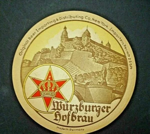 50er WURZBRÜGER HOFBRAU 2-SEITIGER UNTERSETZER IMPORTIERT AUS DEUTSCHLAND - Bild 1 von 8
