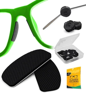 Eyeglass Nose Pads 16 Pairs Black 0.7 mm Anti Slip Silicone Nose Bridge Pads - Picture 1 of 2