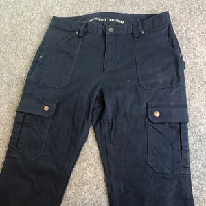 Duluth Trading Pants Women 8x29 Blue Curvesetter Waistband Double Knee Carpenter - Picture 1 of 12