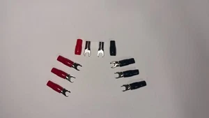 *8 pack* 8 Gauge Spade Fork Terminal Wire Crimp Insulated - Picture 1 of 2