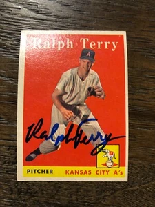 Ralph Terry NY Yankees 1958 Topps signed autographed baseball card - Picture 1 of 1