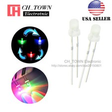 100pcs Diffused 3mm RGB 2 Pin Slow Automatic Flash Rainbow Flashing LED Diodes