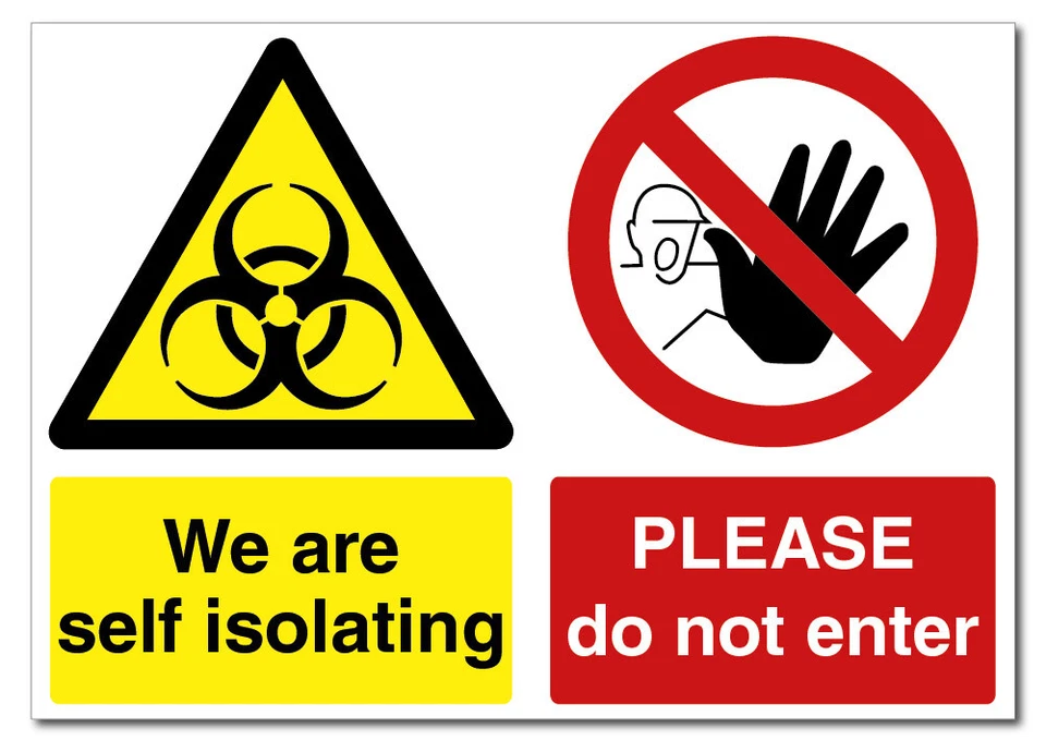 PUFFIN PLASTICS Virus Selbstisolation / Nicht betreten Landschaftsschild