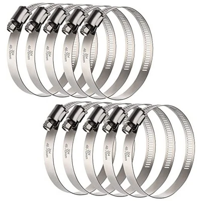 10Pack 2.5 inch Hose Clamp,Stainless Steel 2.5inch(1-13/16"—2-3/4"/46-70mm) - Image 1 of 4