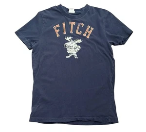 Abercrombie & Fitch Muscle Tee Herren Gr. XL Blau Spellout Elch Rundhals Y2K - Bild 1 von 5