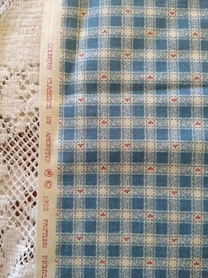 REMNANT Blue with Tiny Flowers Fabric Country Classics by Ameritex Vintage 17x22 - Image 1 of 3