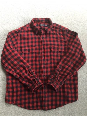Polo Ralph Lauren Shirt Mens XXL Red & Black Buffalo Plaid Flannel Lined Hunting - Image 1 of 4