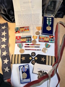 Carta de Encomio Campaña USN Oficiales Medallas Insignias Cintas Colección - Imagen 1 de 16