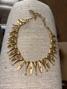 VINTAGE SARAH COVENTRY EGYPTIAN TEMPTRESS GOLD TONE CHOKER NECKLACE 1962 - Picture 1 of 4