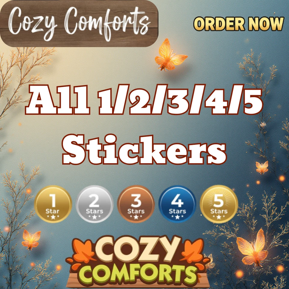 Pegatinas Monopoly_Go 🌻 Acogedoras Comodidades Todas las Pegatinas 1/2/3/4 Arranques 🌻 Disponible Foto 1 de 1