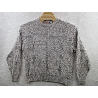 Vintage 90s Dad Sweater Isle of Cotton Men's XL Geometric Pattern USA Made - Image 1 of 4