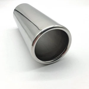3.5" / 89mm Rolled In Weld-On Round Sports Tail pip Trim Tip Stainless Steel Mij - Picture 1 of 4