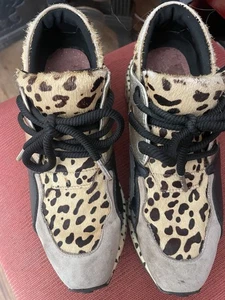 Steve Madden Cliff Leder Fell Tiermotiv Turnschuhe Größe 7 Gepard - Bild 1 von 6