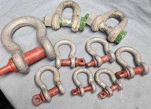 Lot of (9) Anchor Shackle Clevis Crosby Laughlin Assorted Sizes - Picture 1 of 4