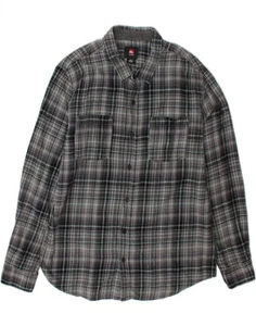 QUIKSILVER Mens Flannel Shirt XL Black Check Cotton DC36 - Picture 1 of 3