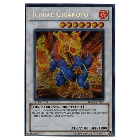 HA02-EN057 Jurrac Giganoto Secret Rare First Edition Near Mint YuGiOh TCG - Image 1 of 1