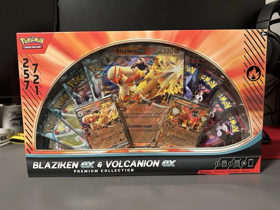 Blaziken Ex and Volcanion Ex Premium Collection Box Pokemon TCG Sealed New - Image 1 of 1