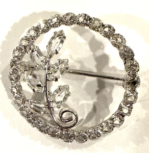 Vintage Sterling Silber CZ Blume Kreis Brosche 3,1 Gramm - Bild 1 von 6