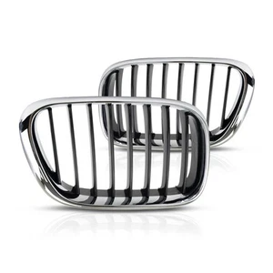 For BMW X5 2000-2003 Grille Driver and Passenger Side | Pair | Chrome/Black - Picture 1 of 9