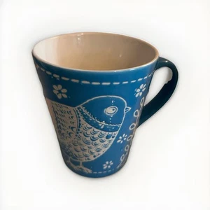 Taza de Café Azul Turquesa Pájaro Perdiz Floral Marca Abbott Cocina Flora 4" Ta - Imagen 1 de 2