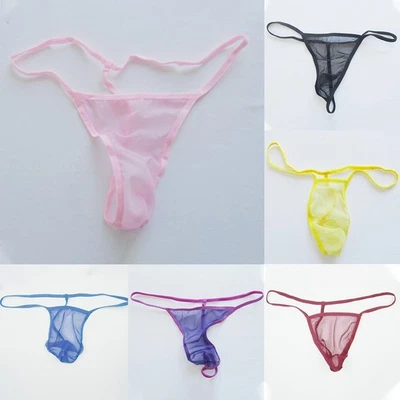 Sexy Hommes String C-Durch Maille Paquet Tanga Slips T-Back sous-Vêtements - Photo 1/4