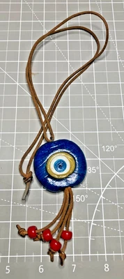 Colar de vidro amuleto protetor olho mau vintage - Imagem 1 de 3