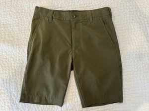 Nordstrom Slim Boy Shorts In Olive Green Size 10 - Picture 1 of 4