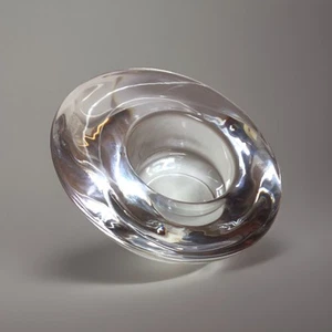 Candelabro votivo de cristal Orrefors firmado Suecia 4” de ancho x 2,5” de alto - Imagen 1 de 10