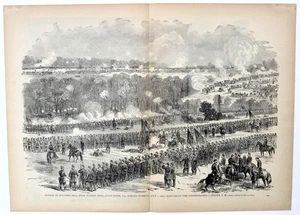 BATTAGLIA DI MALVERN HILL, NEAR TURKEY BEND, VA antica stampa guerra civile 1896 - Foto 1 di 3