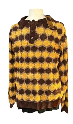 Mens Prestige Original  3 Button Polo Sweater 2XL Coffee CH-863 Soft Classy! NWT - Image 1 of 4