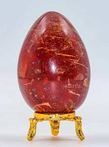 Huevo de jaspe rojo 65 mm piedra preciosa de cristal de curación natural meditación huevo de regalo único - Imagen 1 de 10
