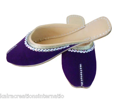 Women Clogs Leather Handmade Indian Jutties Slippers Embroidered Clogs US 6-10 - Image 1 of 4