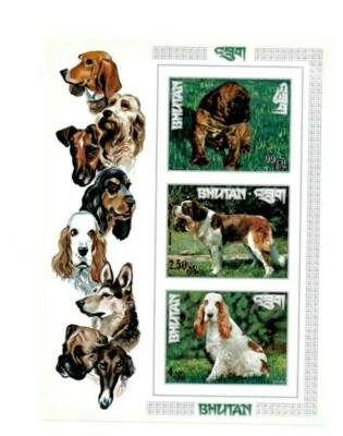 LOTE ESPECIAL Bután 1973 149Lo - Perros - 25 hojas de recuerdo - IMPERF Foto 1 de 2