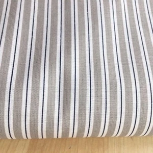 481. Shabby Chic Grey/blue stripe 100% Cotton Fabric. Price per 1/2 metre - Picture 1 of 4