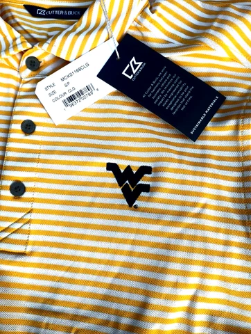 NWT CUTTER&BUCK WEST VIRGINIA MOUNTAINEERS MENS S/S POLO GOOLF SHIRT 2X XXL Cover