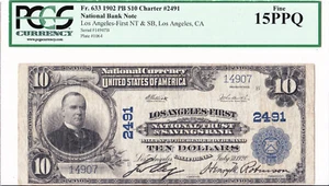 $10 1902 PB National LOS ANGELES California CA 🇺🇸  PCGS 15 PPQ 🇺🇸 - Picture 1 of 2