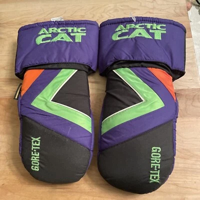 Mitones de cuero para moto de nieve Arctic Cat vintage talla XS invierno negro púrpura Foto 1 de 4