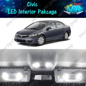 Kit de equipamiento de luces LED interiores blancas para Honda Civic 2006 - 2010 2011 2012 - Imagen 1 de 11